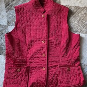 Talbots Red Quilted Vest